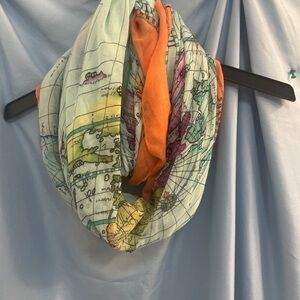 Colorful Map Print Scarf